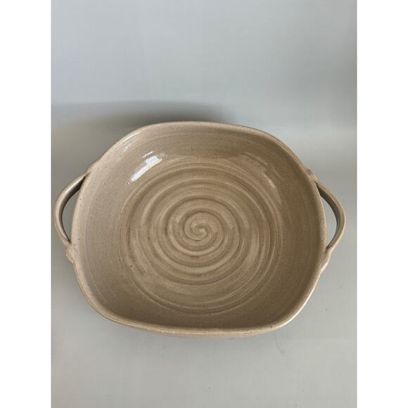 Vintage Jugtown Ware Pottery Serving Dish with Handles Floral 11x10.5 - Picture 2 of 7